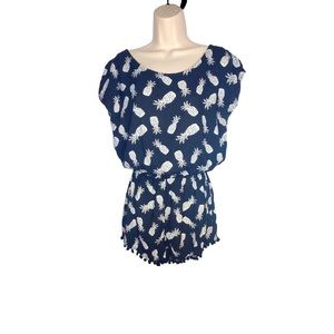 Mimi Chica Jumper Black and White Pineapple Shorts Jumper Size Medium